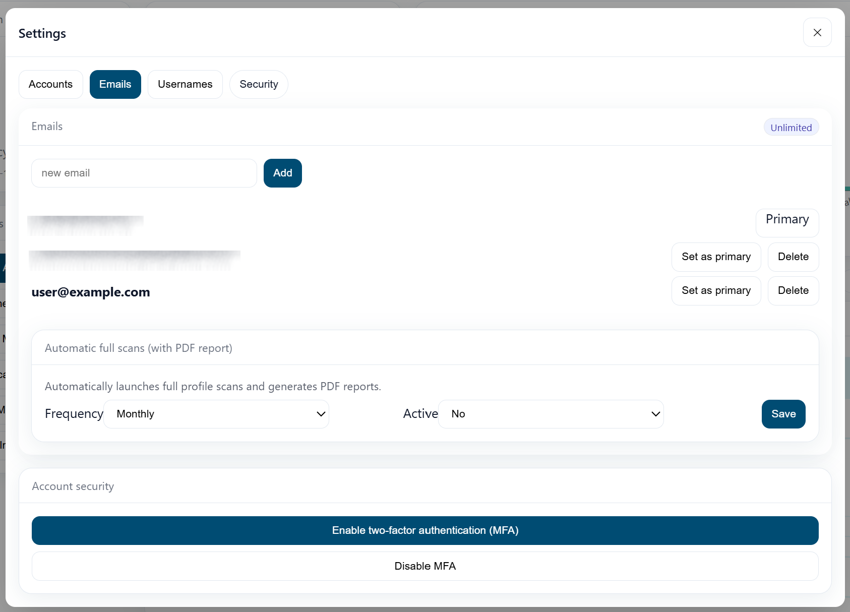 Email Account Management