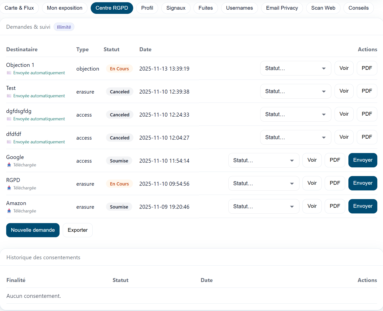 Conformité RGPD et Droits à la Vie Privée